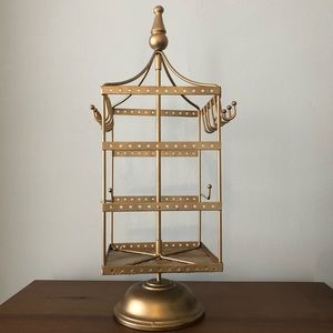 Gold/Chrome Spinning Jewelry Holder with LOTS of space